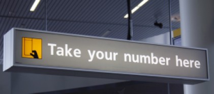 take a number sign